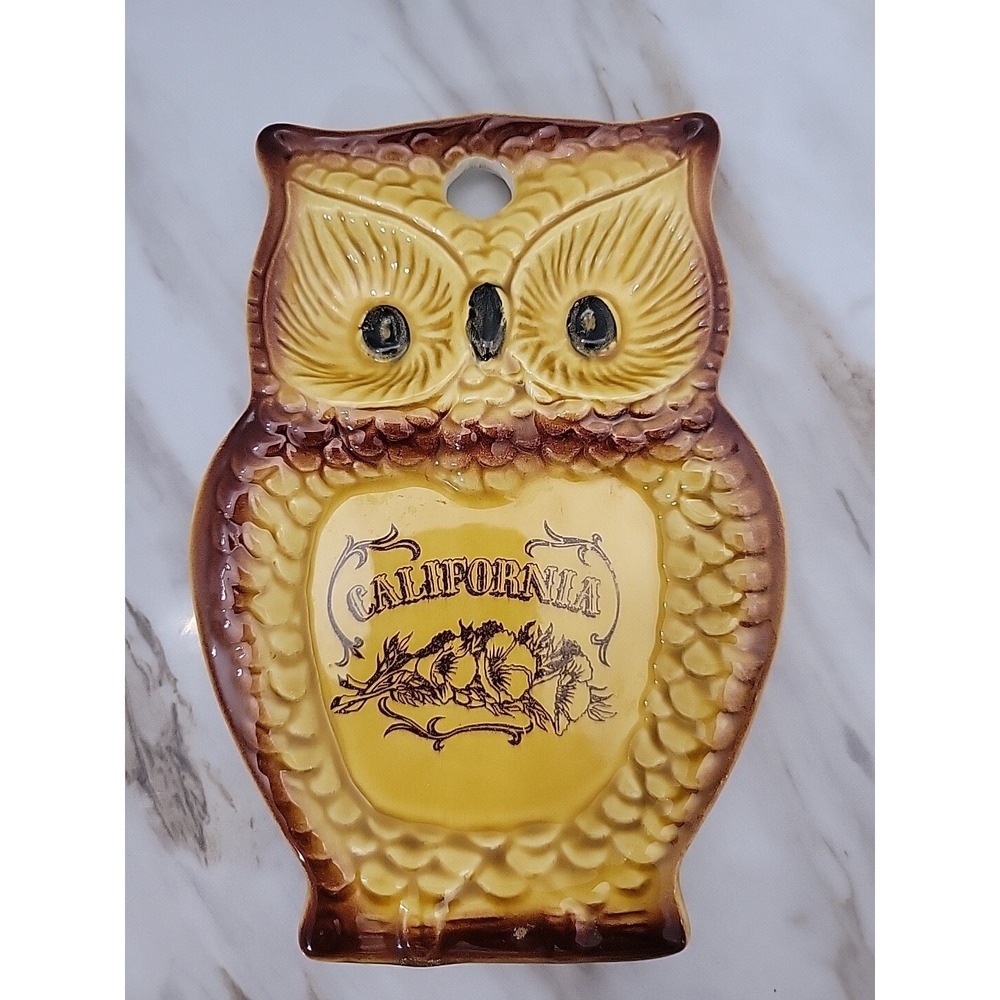 California Owl Kitchen Spoon Rest Wall Art Karol Western State Vintage